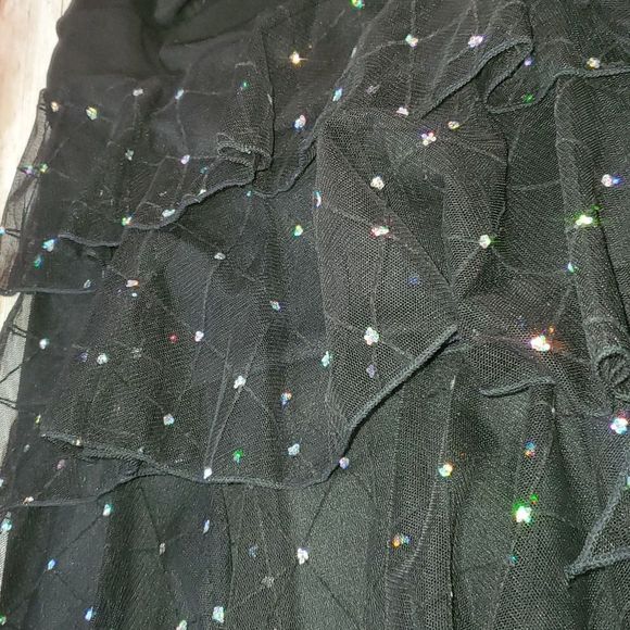 Byer Too Strapless Cocktail Dress Black w/Holographic Bling Size Medium - Picture 6 of 8